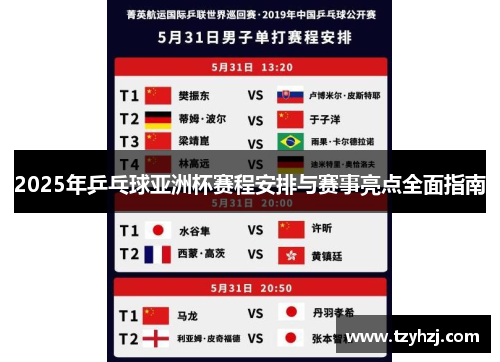 2025年乒乓球亚洲杯赛程安排与赛事亮点全面指南 2025年乒乓球亚洲杯赛程安排与赛事亮点全面指南
