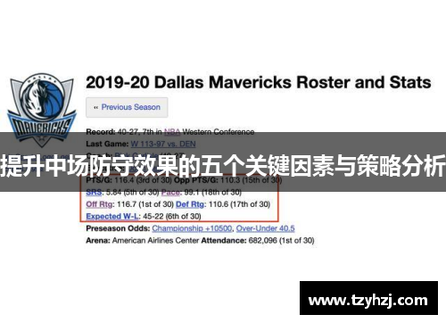 提升中场防守效果的五个关键因素与策略分析